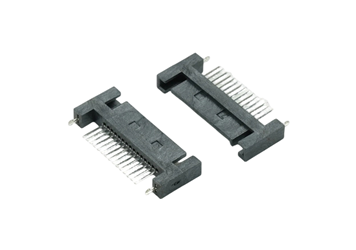 SATA 15P 公座90度DIP型带接地片加外壳 